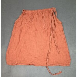 Bellambra Linen Skirt Womens Small‎ Orange Lightweight Boho Drawstring Fun